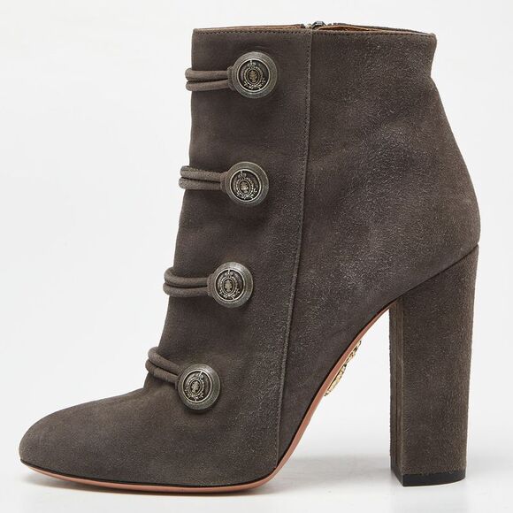 Aquazzura Grey Suede Detail Ankle Boots Size 37,All Products : American Fashion Style Bags On Sale